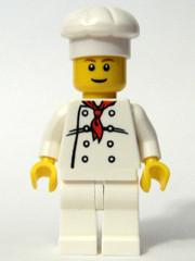 LEGO Minifigure-Chef - White Torso with 8 Buttons, White Legs-Town / City-CHEF017-Creative Brick Builders